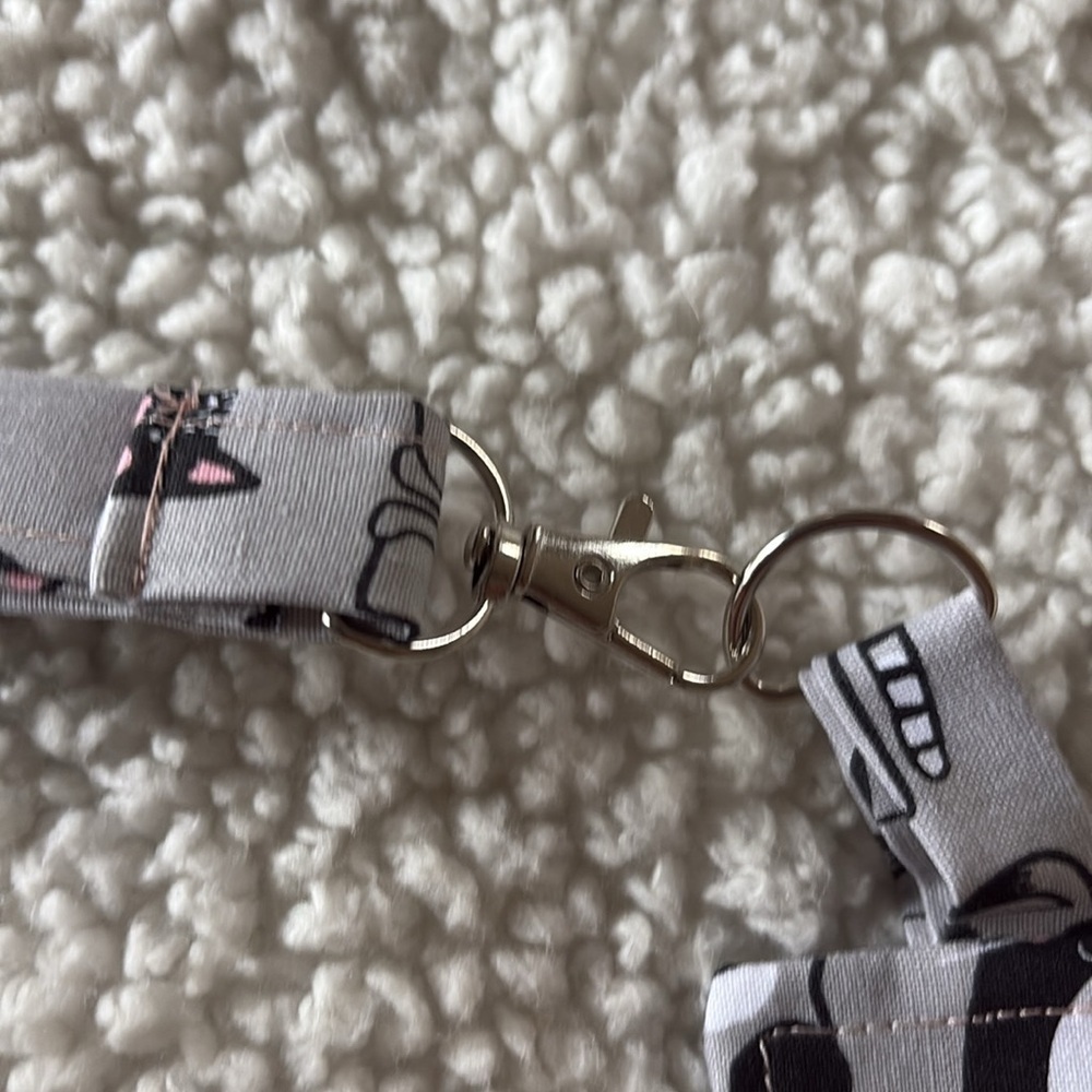 Great Teacher gifts ! Cat Print Gray Lanyard/pen Holder, Purfect for a teacher 😊 - Picture 3 of 4